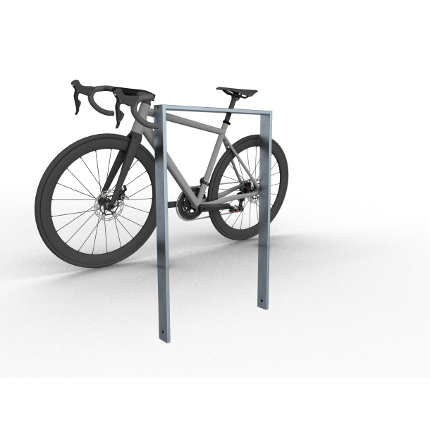 Lean-on hoop made of steel tube | Square tube, 80 x 20 mm | without cross bar | total width: 750 mm | hot-dip galvanized